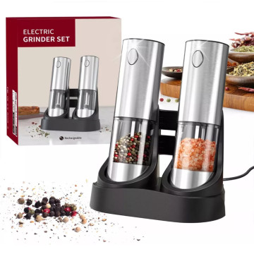 Electric Pepper & Salt Grinder Set Seasoning Mill Rechargeable Washable6v Main Image
